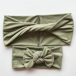 Mommy and me bow headband set